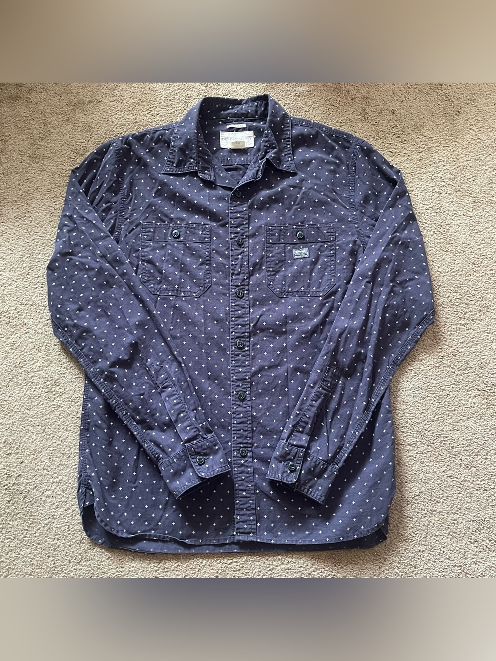Denim Supply Ralph Lauren Shirt Mens Medium Blue Long Sleeve Button Up Cotton
